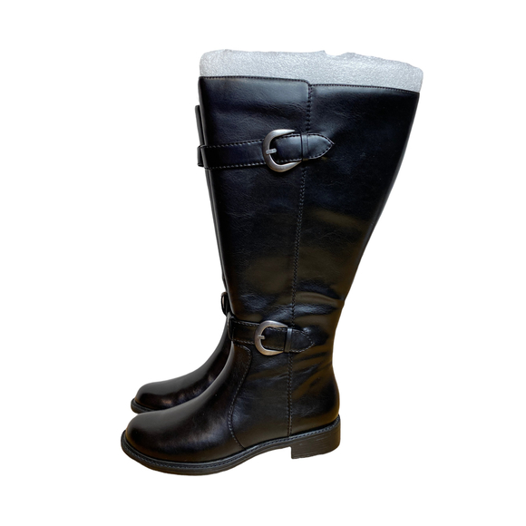 David Tate Mustang Wide Shaft Tall Black Boots 7 - Picture 6 of 11